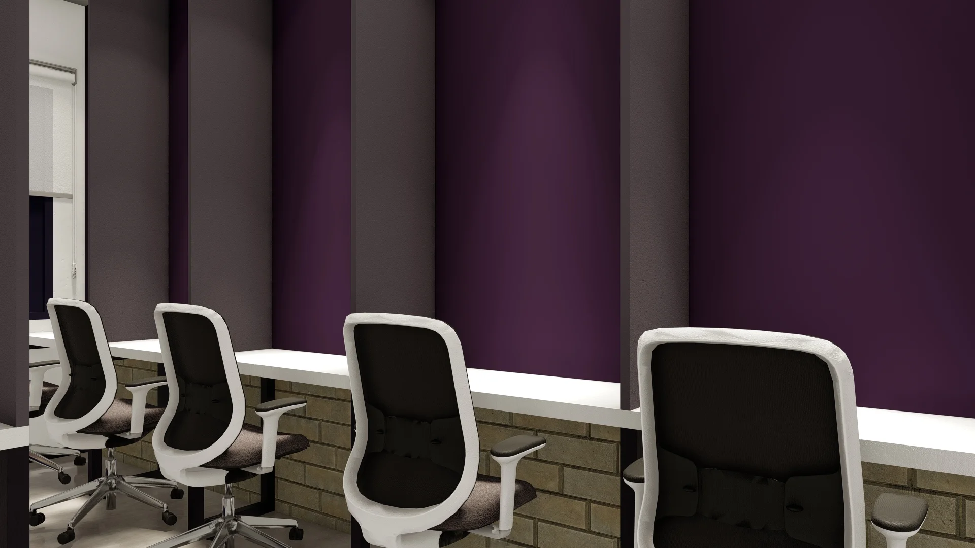 Office Interior Design, Sri Lanka, Colombo, Home to office conversion, Purple and white theme, working area 3